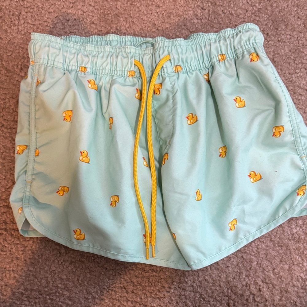 H&M Light Blue Swim Trunks with Yellow Duck Print